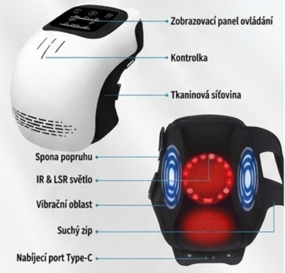 Inteligentní masážní přístroj na kolena s vyhříváním a vibracemi